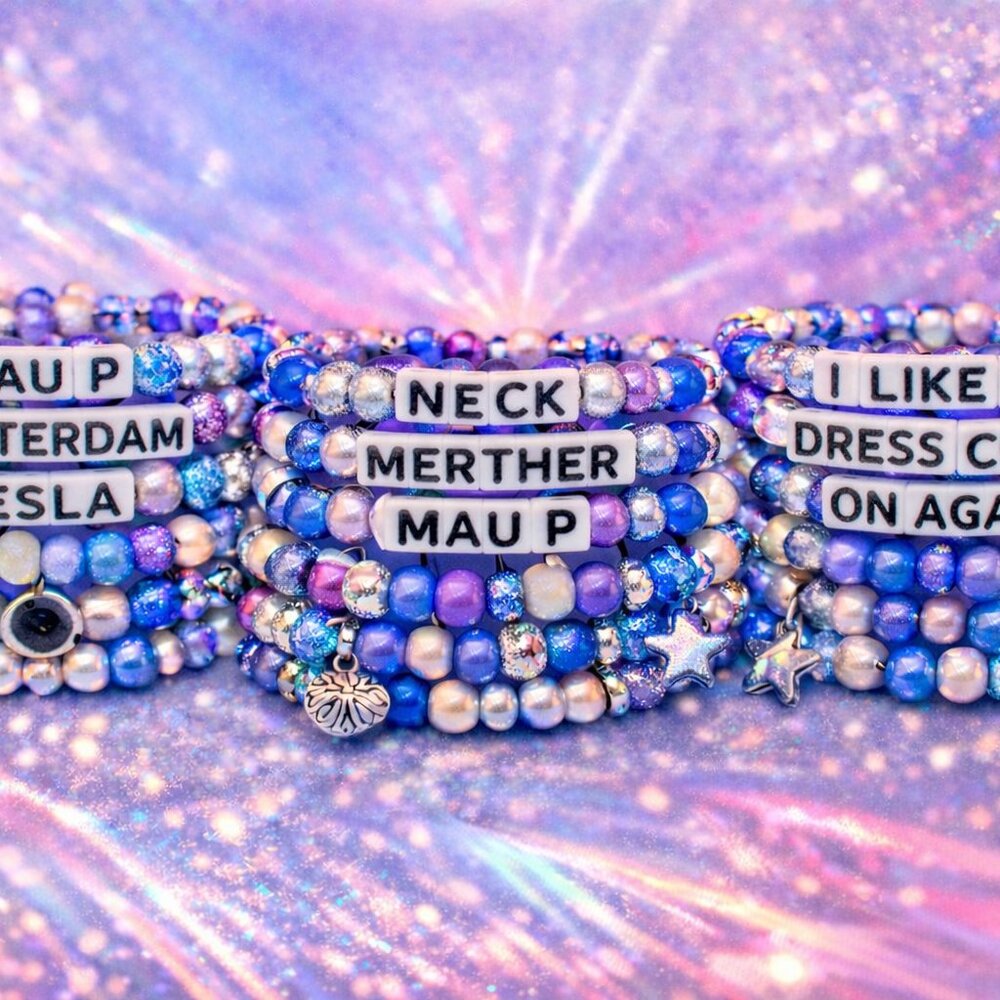 MAU P | set of 10 Kandi festival / rave beaded bracelets